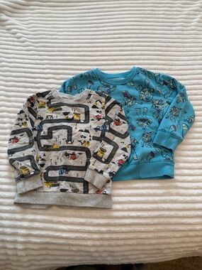 Kids Sweatshirts - Blue Buzz Lightyear Toy Story -Gray Construction - bundle